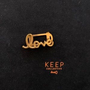 KEEP Collective Love script word charm in rose gold